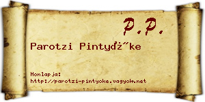Parotzi Pintyőke névjegykártya